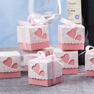 12pcs Pink Heart Design Gift Box