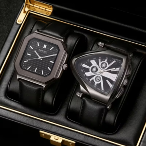 2pcs Men's Exquisite Lightweight Wristwatch Set