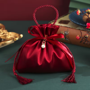 3pcs Creative Red Tassel Drawstring Gift Bag