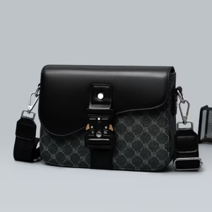 Men's Crossbody Bag Vintage Plaid Saddle Bag